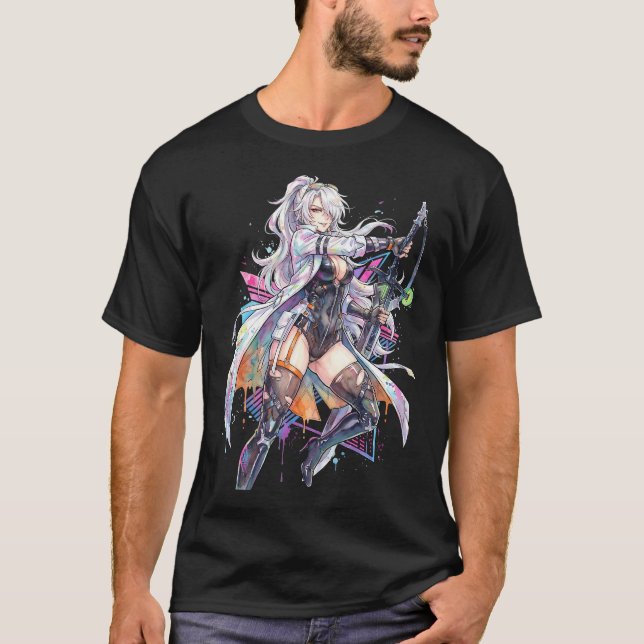 Camiseta Nove Mercenário da Espada Maciça Caos Zero Pesadel (Frente)