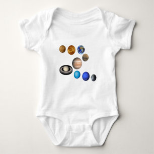 Camiseta Nove planetas no sistema solar. Mercúrio, Vênus,