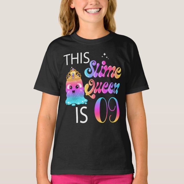 Camiseta Nove Presentes de Aniversário da Rainha Slime para (Frente)