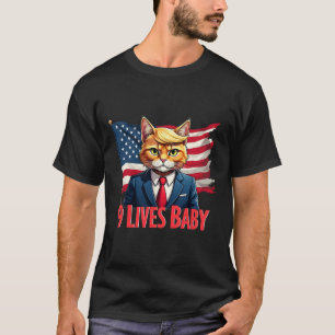 Camiseta Nove Vidas Byby Gato Apoiador de Trump Vote Trump