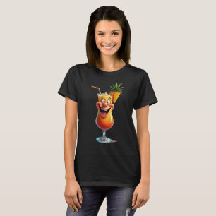 Camiseta Novela engraçada feminina de bebida tropical Gráfi