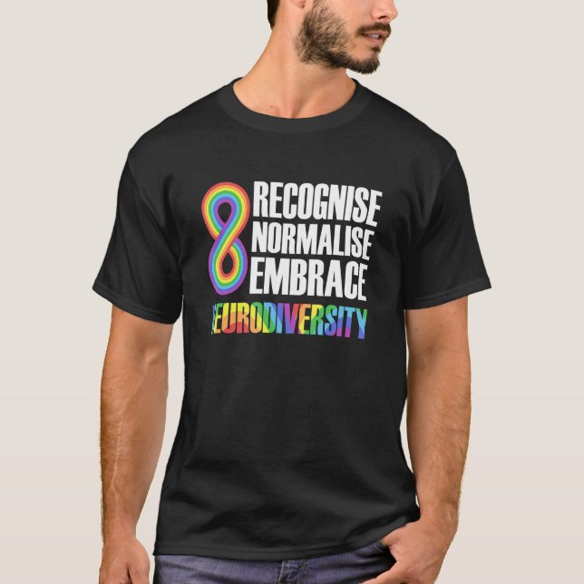 Camiseta Novelidade Neurodiversidade Arco-íris Infinito Aut (Frente)