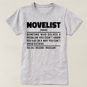 Camiseta Novelist Noun Definition Escrevendo criativa Legal