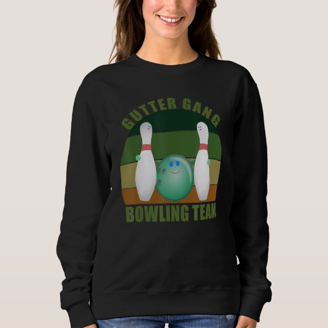 Camiseta Novelty Funny Ten Pin Bowlers Team Gutter Gang Bow (Frente)