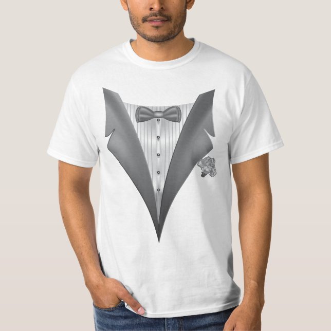 Camiseta Novelty Tuxedo Tux Impressão (Frente)
