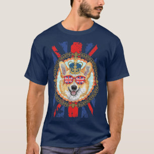 Camiseta Novelty Union Jack Flag Com Corgi Para Crianças E