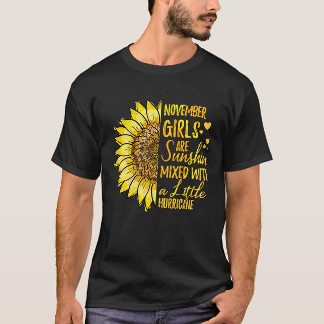 Camiseta November Girls are Sunshine Mixed With a Little Hu (Frente)