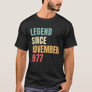 Camiseta Novembro Aniversário De 1977 Legenda Desde Novembr