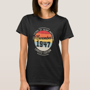 Camiseta Novembro De 1947 75º Aniversário 75 Anos
