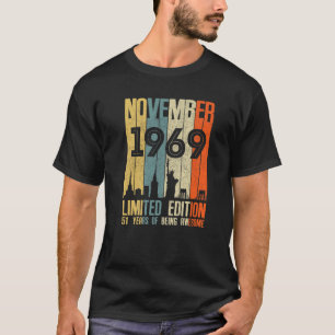 Camiseta Novembro De 1969 T 51 Anos 1969 Aniversário Prese