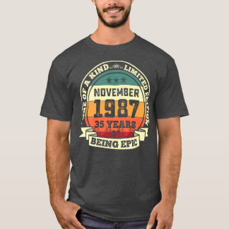 Camiseta Novembro De 1987 35º Aniversário Presente Há 35 An