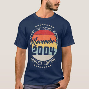 Camiseta Novembro De 2004 18º Aniversário Do Tee 18 Anos