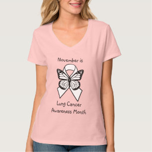Camiseta Novembro é Mês de Consciência do Cancer Pulmonar
