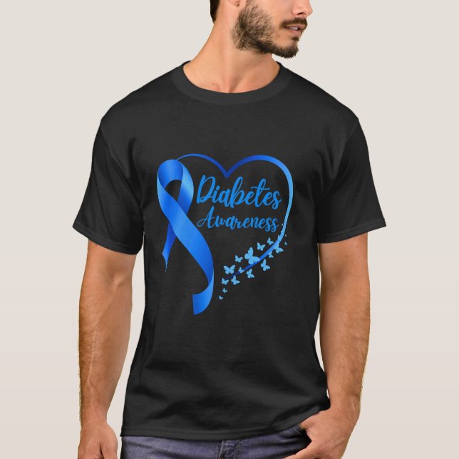 Camiseta Novembro Vestimos Uma Consciência Azul Diabetes Ti (Frente)
