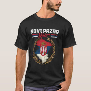 Camiseta Novi Pazar Sérvia Viagem Bandeira Sérvia Mapa Srbi