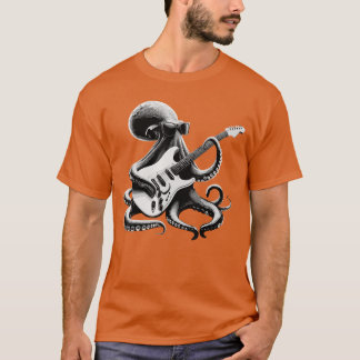 Camiseta Novidade de polvo de guitarra banda de música rock