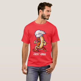 Camiseta Novidade divertida no futebol FAST COMIDA HOT DOG