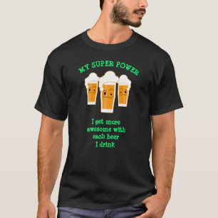 Camiseta Novidade engraçada no exterior - CERVEJA SUPER PO