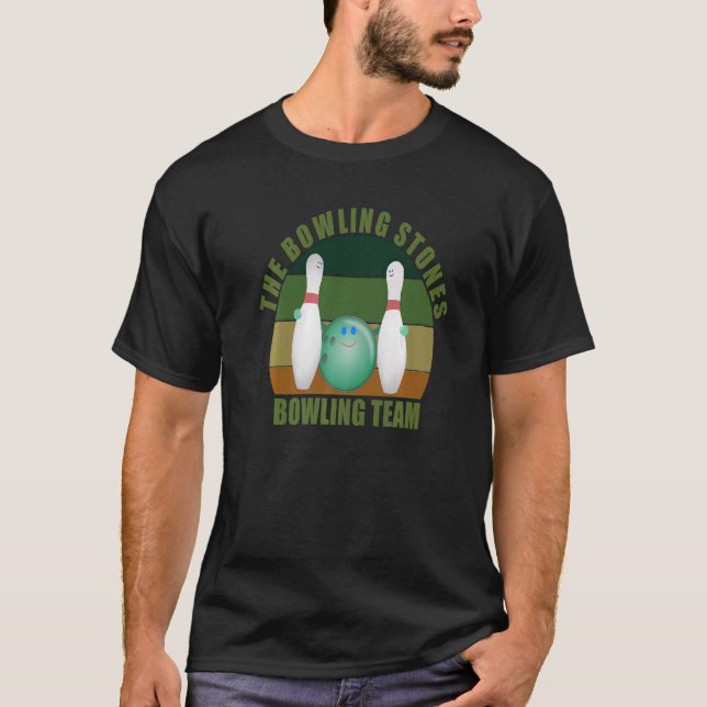 Camiseta Novidade Equipe de Jogadores de Boliche de Dez Pin (Frente)