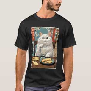 Camiseta Novidade Gato Com Biscoitos E Leite, G