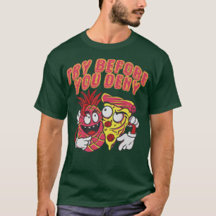 Camiseta Novidade Gráfica Enmelada De Pizza - Tente Antes