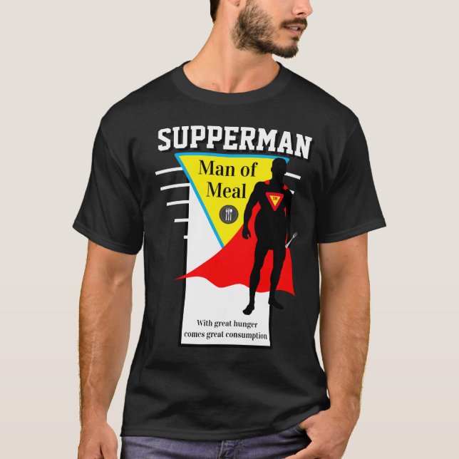 Camiseta Novidade Gráfica Masculina HOMEM DE REFEIÇÕES (Frente)