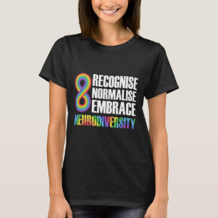 Camiseta Novidade Neurodiversidade Rainbow Infinity Autism