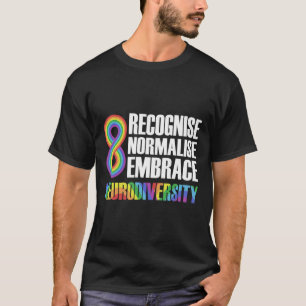 Camiseta Novidade Neurodiversidade Rainbow Infinity Autism 