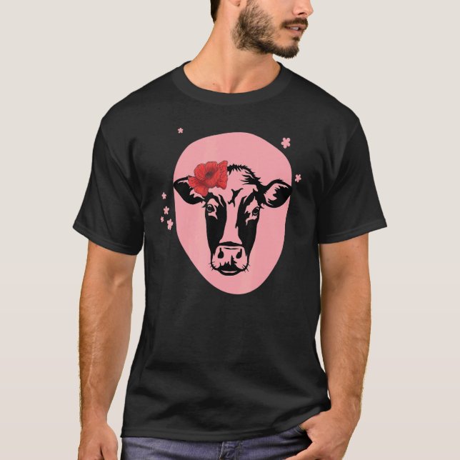Camiseta Novilha com flor Gado (Frente)