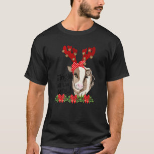 Camiseta Novilha Jingle All The Way Vaca Feliz Natal Fazend