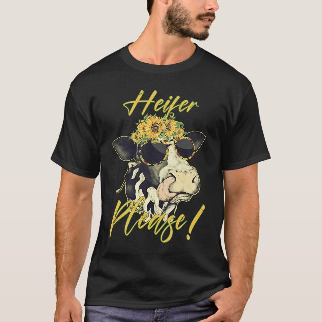 Camiseta Novilha Por Favor Vaca Novilha Fazendeiro (Frente)