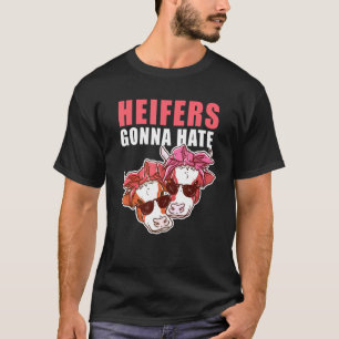 Camiseta Novilhas Odeiam Animais da Fazenda Bovinos