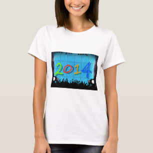 Camiseta Novo ano 2014, Office City Party Colorful Art