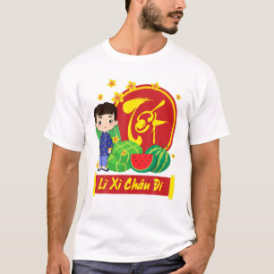 Camiseta Novo Ano Vietnamita Lunar 2022 Rapazes Li Xi Cha