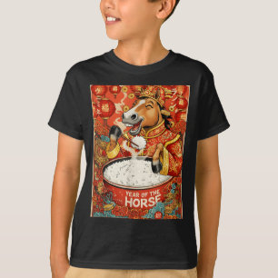 Camiseta Novo Arroz do Cavalo do Zodíaco Chinês