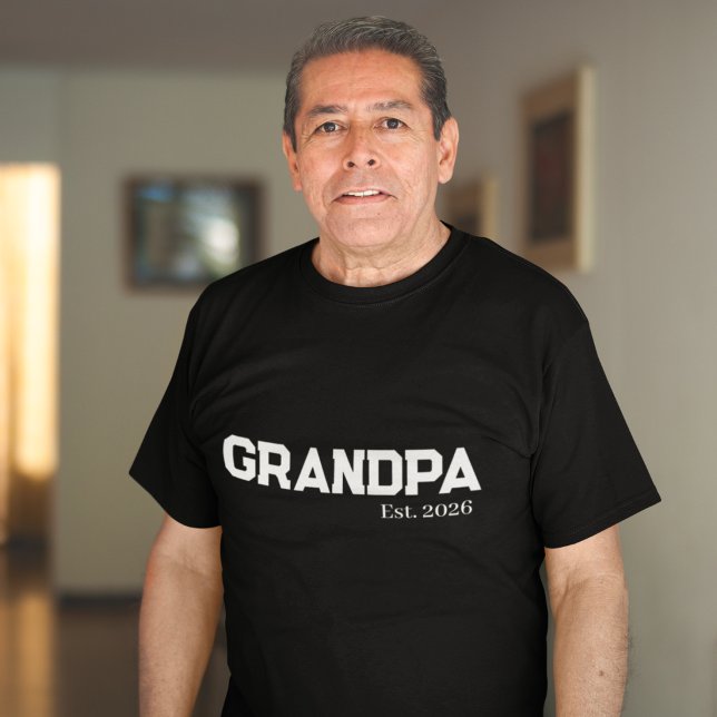 Camiseta Novo avô estabeleceu data de fundação (Criador carregado)