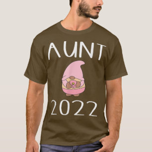 Camiseta Novo Bebê 2022 Tia Gnomo Garota Vinculando Gênero