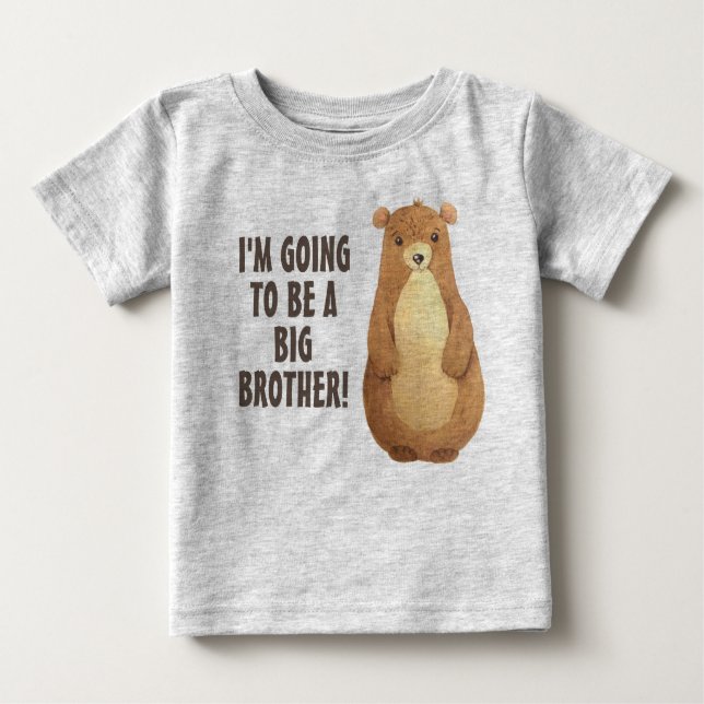 Camiseta Novo Bebê Grande Irmão Bear Bear Todler (Frente)
