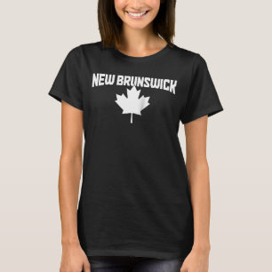 Camiseta Novo Brunswick Canadá Mapeamento Folha Vermelha Ba