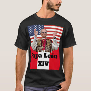 Camiseta Novo Católico Pe Leão Xiv Papa León Peru EUA Conex