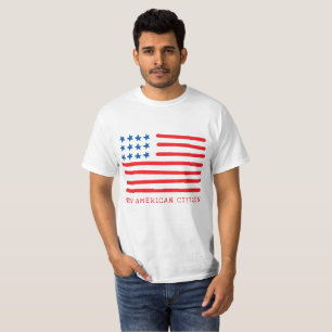 Camiseta Novo cidadão americano   Bandeira Americana Desenh