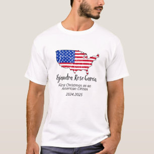 Camiseta Novo Cidadão dos EUA – Dia da Cidadania Mapa Ameri