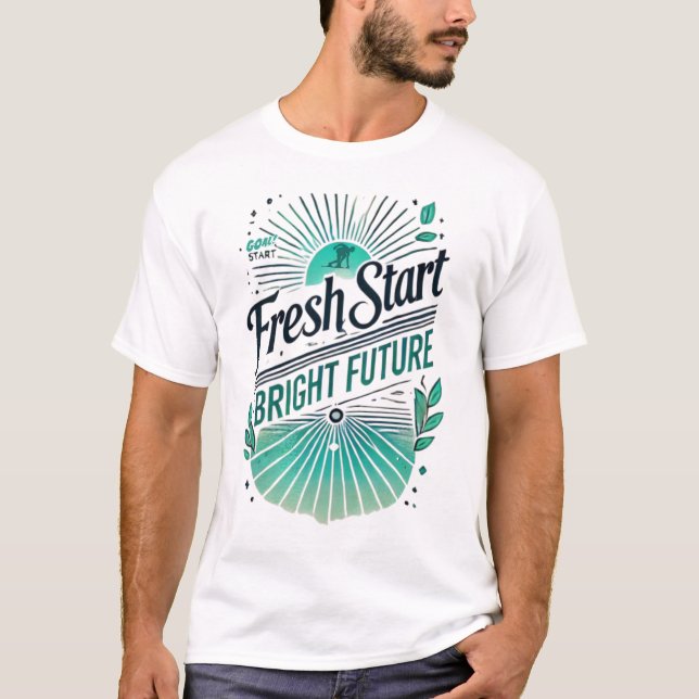 Camiseta Novo começo, brilhante futuro - Novo ano motivador (Frente)