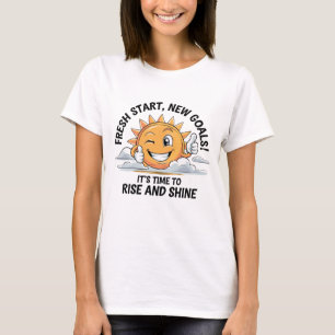 Camiseta Novo Começo, Novas Metas! - Rise e Brilho