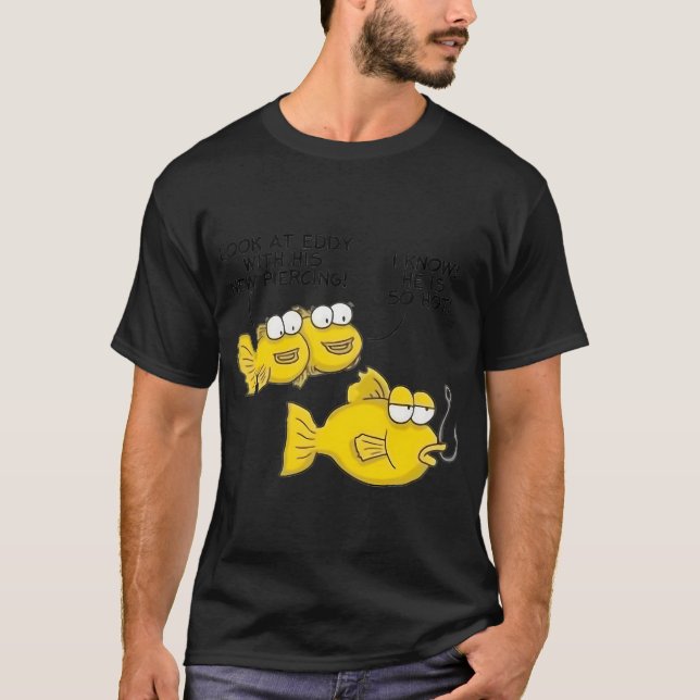 Camiseta Novo Design de Piercing de Peixe (Frente)