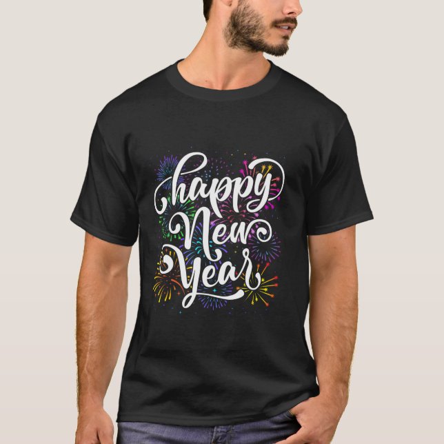 Camiseta Novo Fireworks Correspondente à Família do feliz a (Frente)