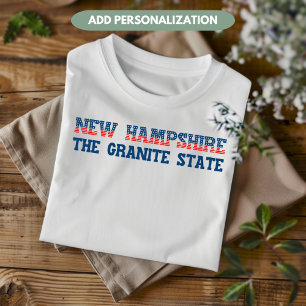 Camiseta Novo Hampshire Patriótico O Estado do Granito Pers