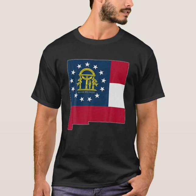 Camiseta NOVO MAPA DO ESTADO DO MÉXICO GEORGIA GA Flag Root (Frente)