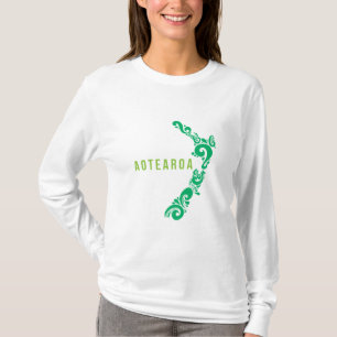 Camiseta Novo Mapa neozelandês Aotearoa Nova Zealander - Id