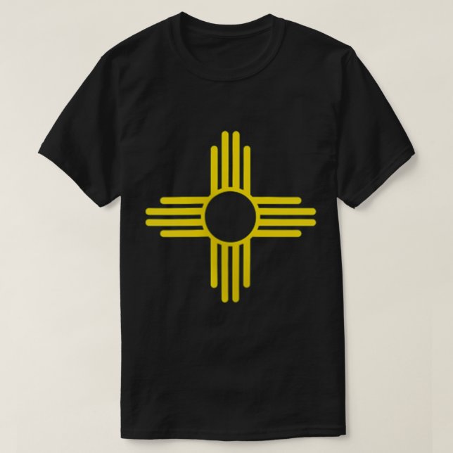 Camiseta Novo México Símbolo Sun Zia Pocket Design Amarelo  (Frente do Design)